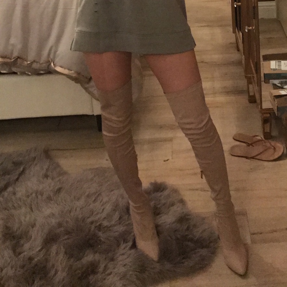 NWOB EGO SHOES Nude over the knee boots 7